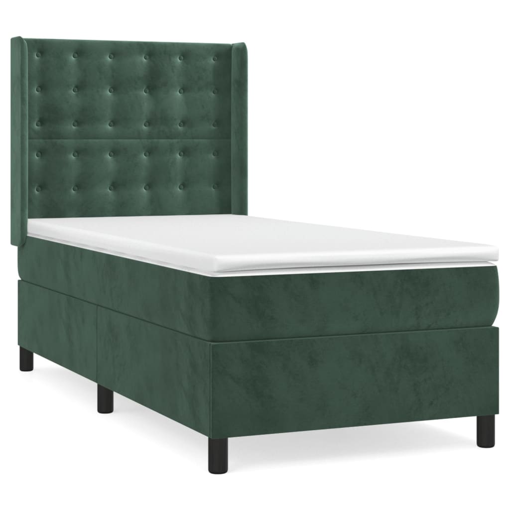 Sommier à lattes de lit avec matelas Vert foncé 100x200 cm - XIOS