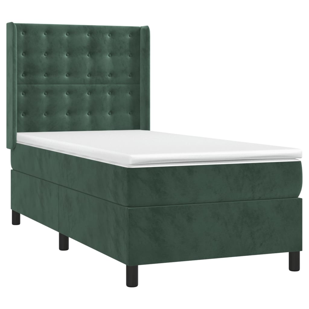 Sommier à lattes de lit avec matelas Vert foncé 100x200 cm - XIOS