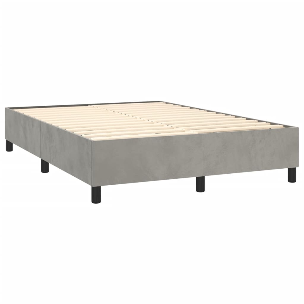Sommier à lattes de lit et matelas Gris clair 140x190cm Velours - XIOS