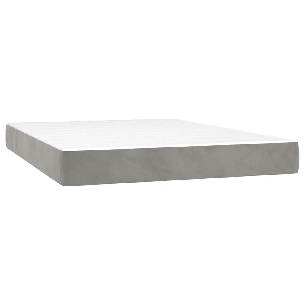 Sommier à lattes de lit et matelas Gris clair 140x190cm Velours - XIOS