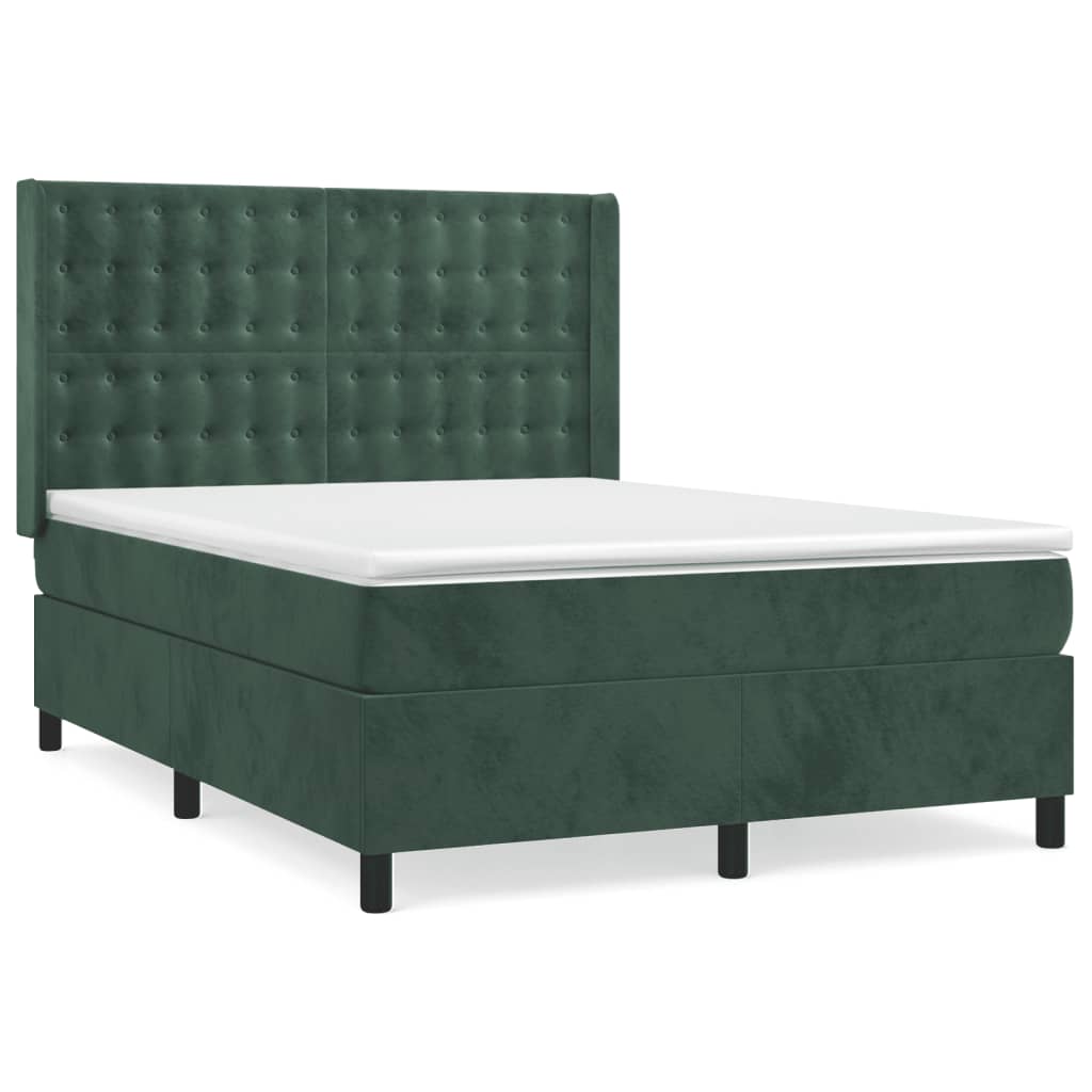 Sommier à lattes de lit et matelas Vert foncé 140x190cm Velours - XIOS