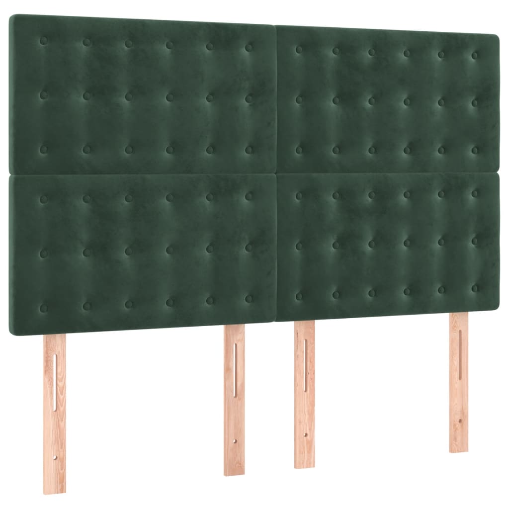 Sommier à lattes de lit et matelas Vert foncé 140x190cm Velours - XIOS
