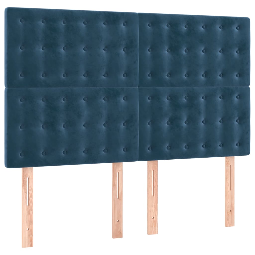 Sommier à lattes de lit et matelas Bleu foncé 140x190cm Velours - XIOS
