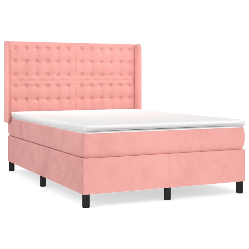 Sommier à lattes de lit avec matelas Rose 140x200 cm Velours - XIOS