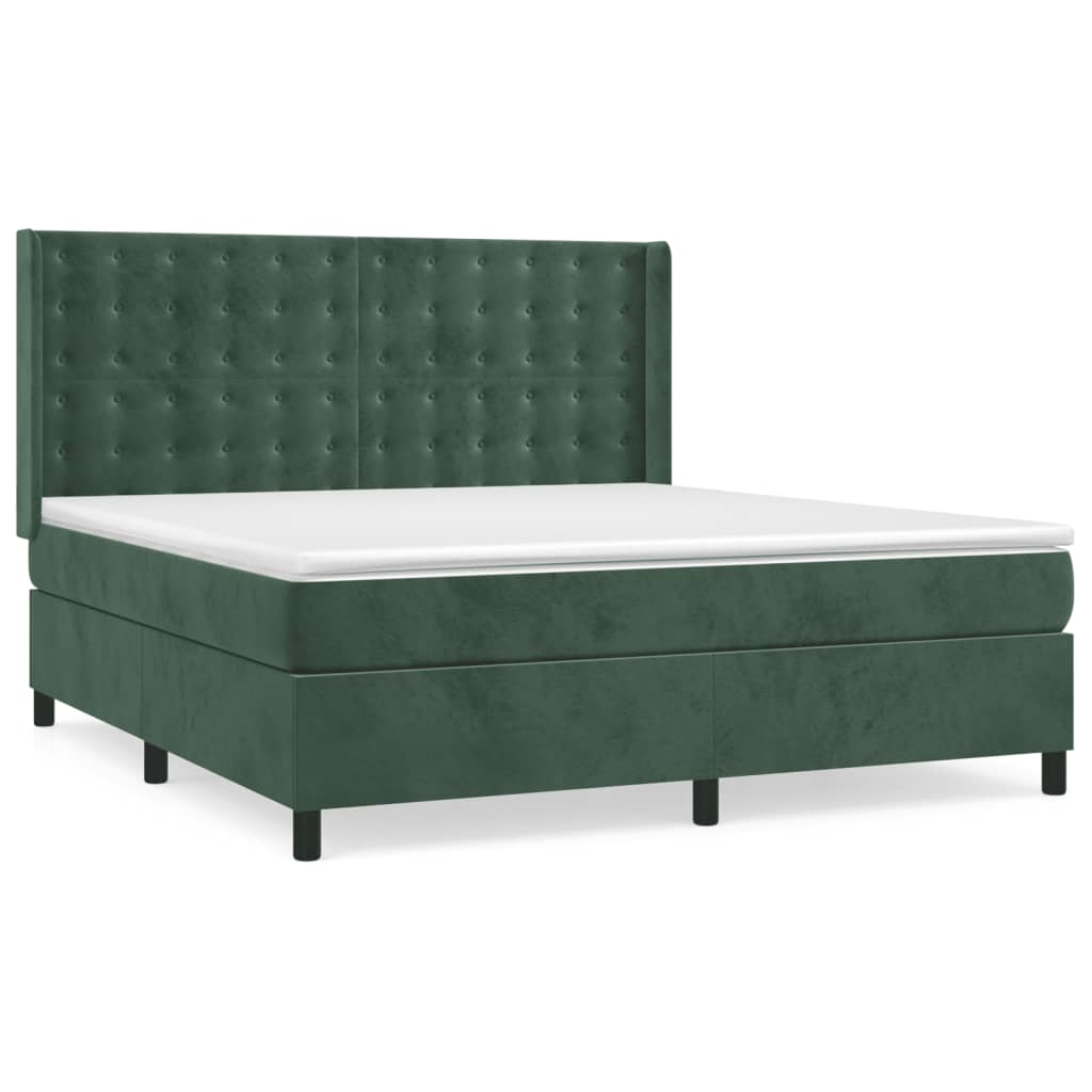 Sommier à lattes de lit et matelas Vert foncé 160x200cm Velours - XIOS
