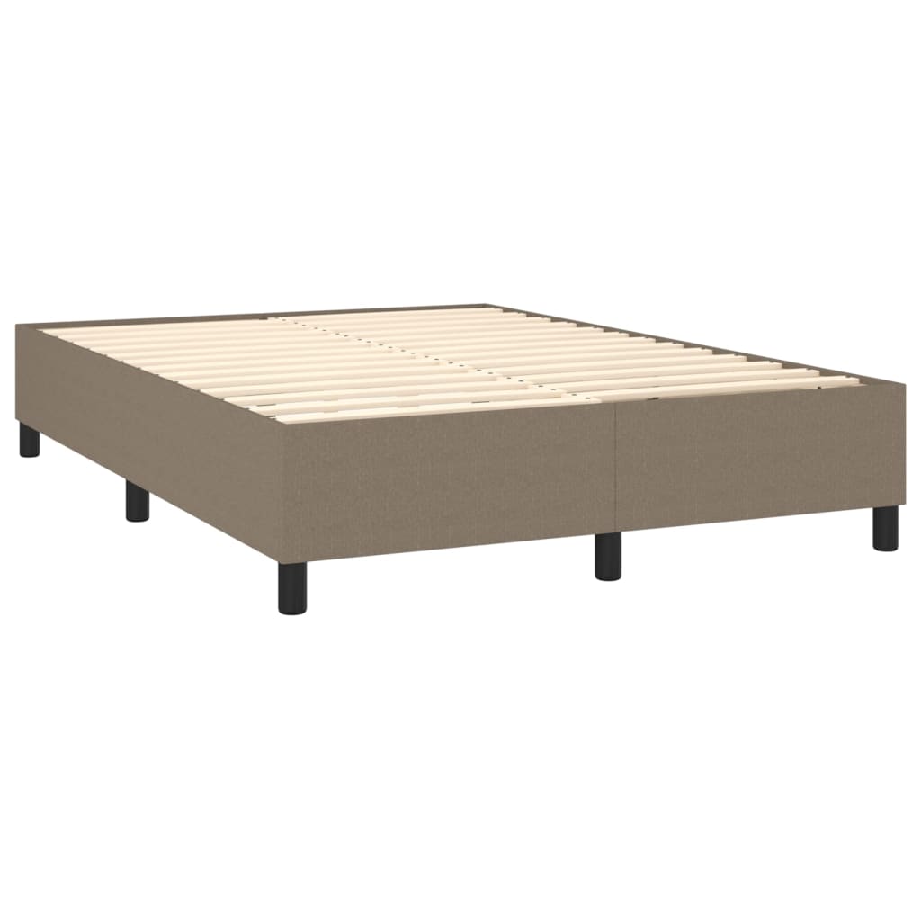 Sommier à lattes de lit matelas et LED Taupe 140x200 cm Tissu - XIOS