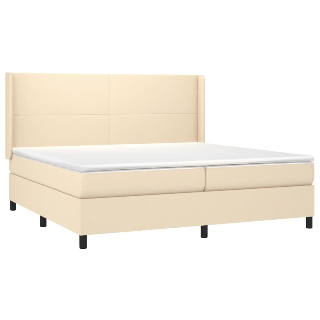 Sommier à lattes de lit matelas LED Crème 200x200 cm Tissu - XIOS
