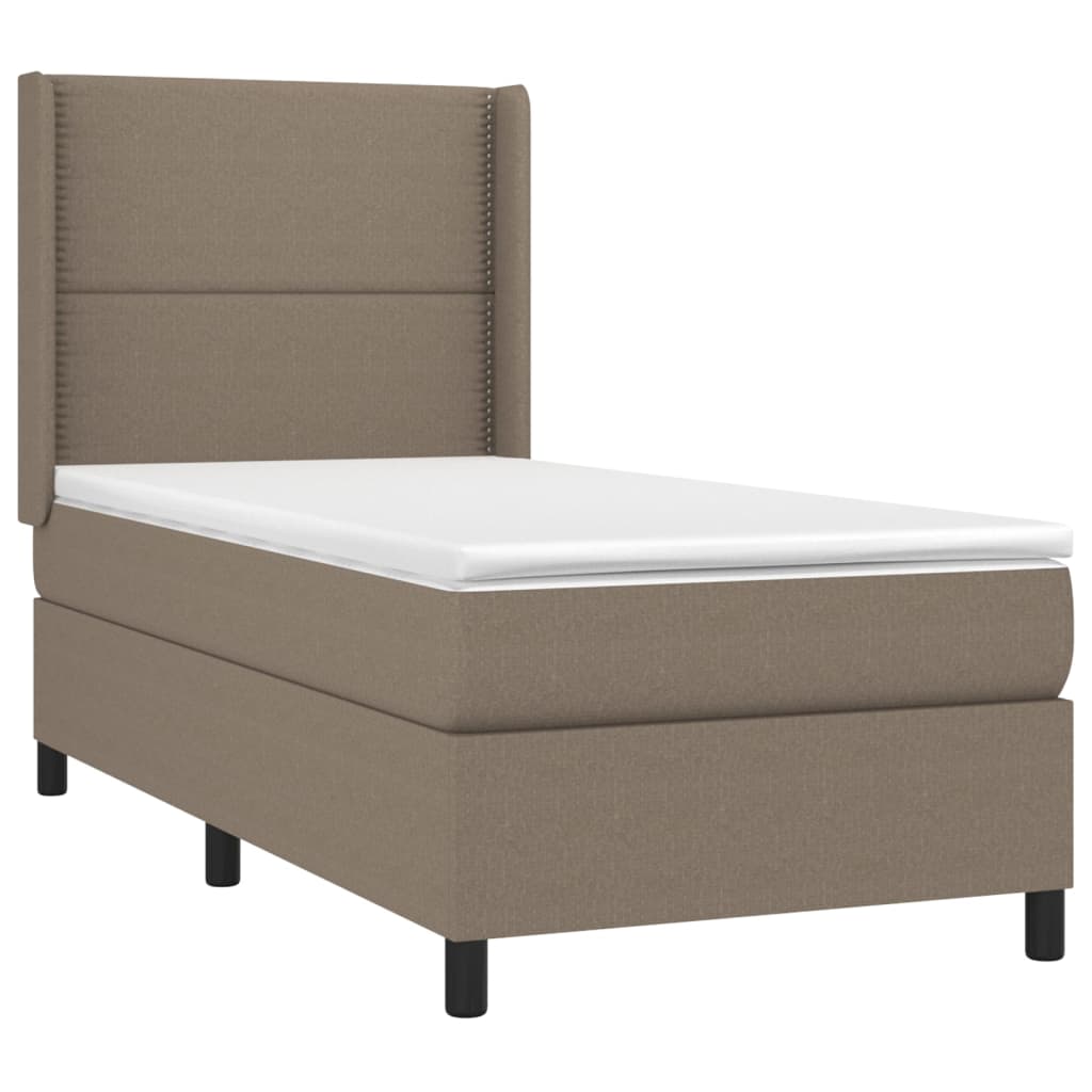 Sommier à lattes de lit matelas LED Taupe 90x200 cm Tissu - XIOS