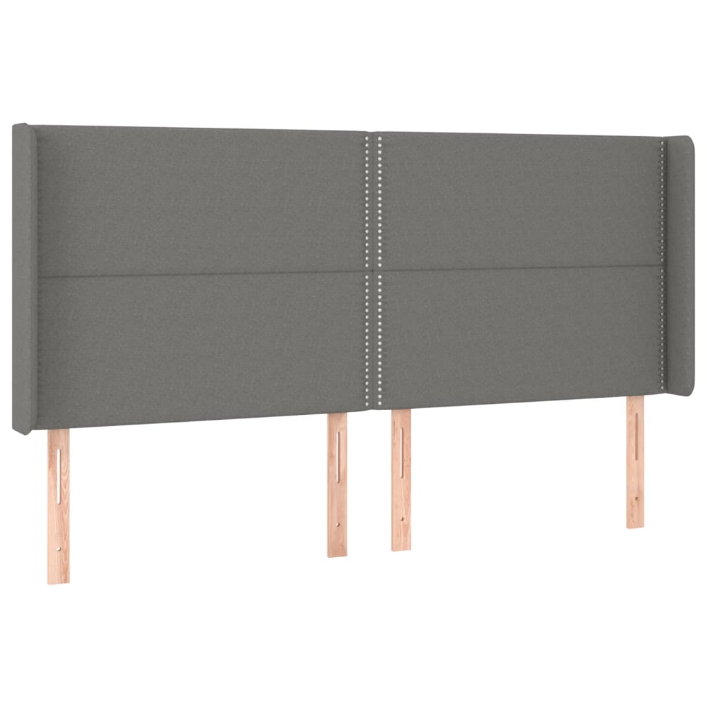 Sommier à lattes de lit matelas LED Gris foncé 200x200 cm Tissu - XIOS