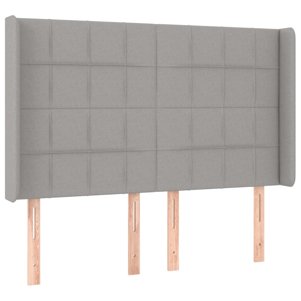 Sommier à lattes de lit matelas LED Gris clair 140x190 cm Tissu