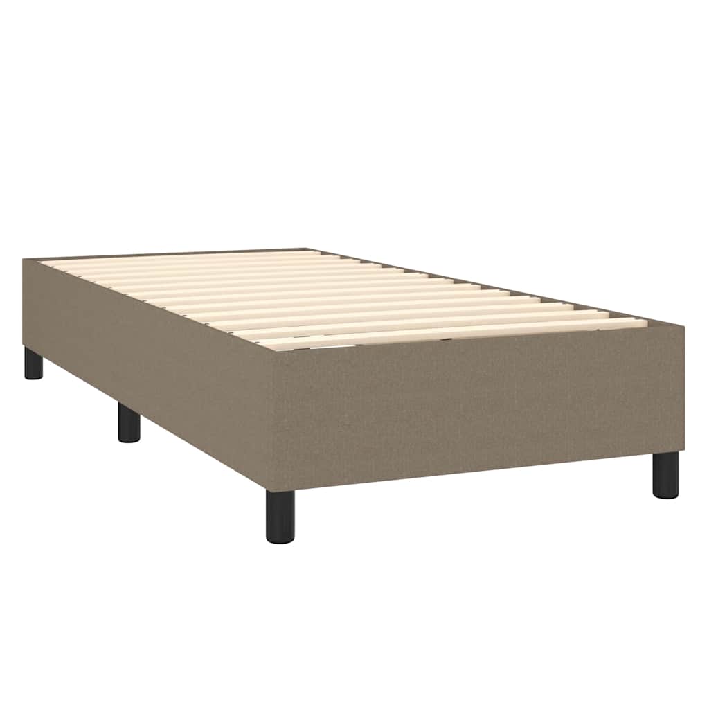 Sommier à lattes de lit matelas et LED Taupe 90x190 cm Tissu - XIOS