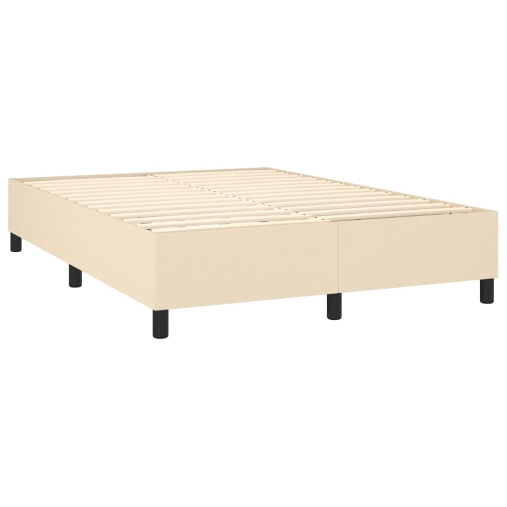 Sommier à lattes de lit matelas et LED Crème 140x190 cm Tissu - XIOS