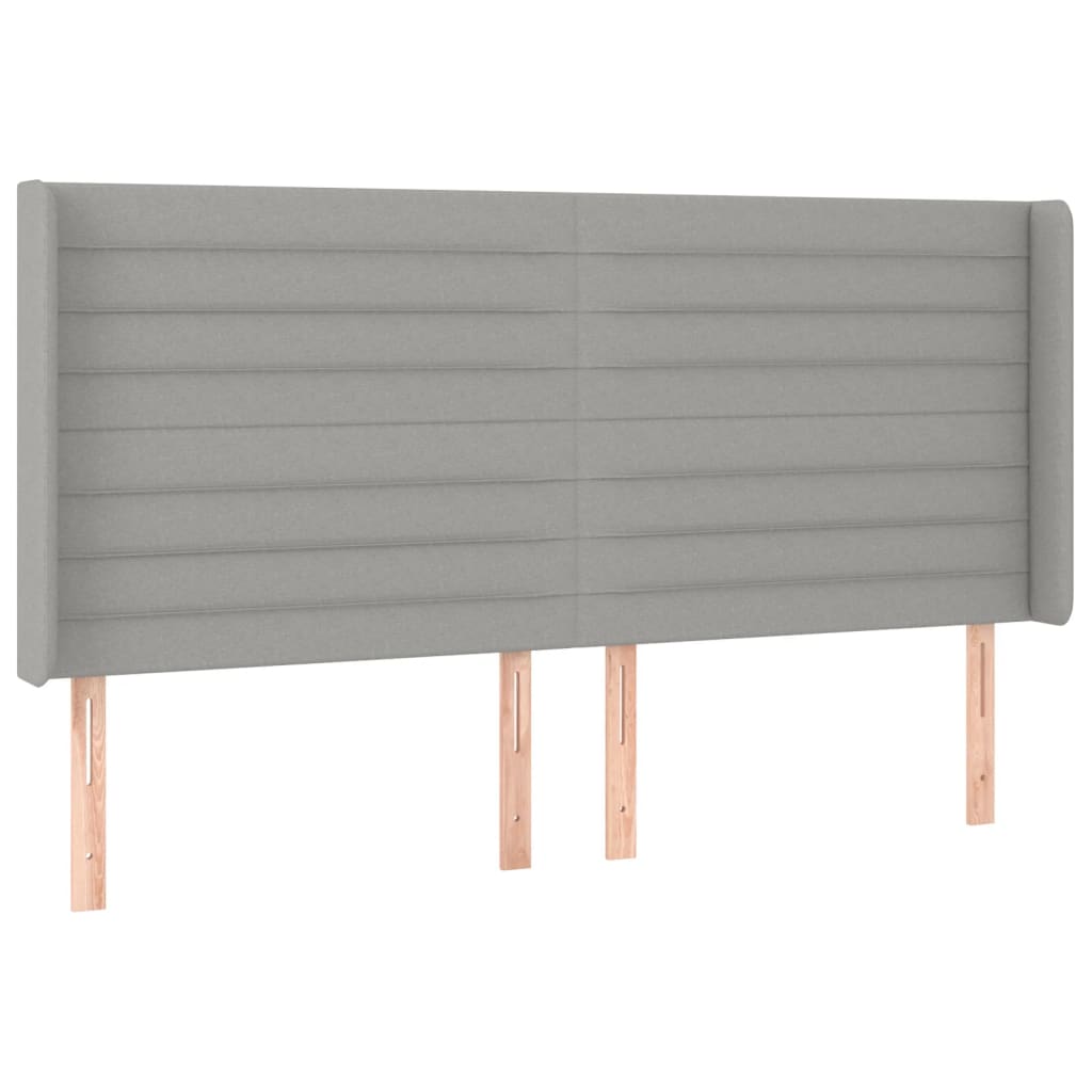 Sommier à lattes de lit matelas LED Gris clair 160x200 cm Tissu - XIOS