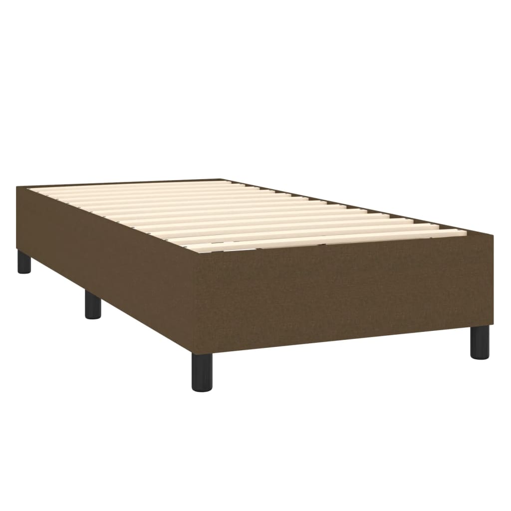 Sommier à lattes de lit matelas LED Marron foncé 90x190cm Tissu - XIOS