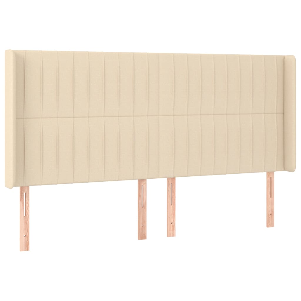 Sommier à lattes de lit matelas et LED Crème 200x200 cm Tissu - XIOS