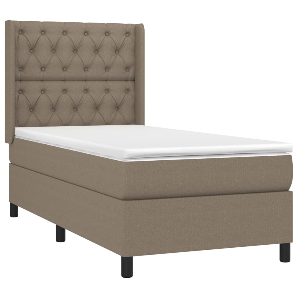 Sommier à lattes de lit matelas et LED Taupe 80x200cm Tissu - XIOS