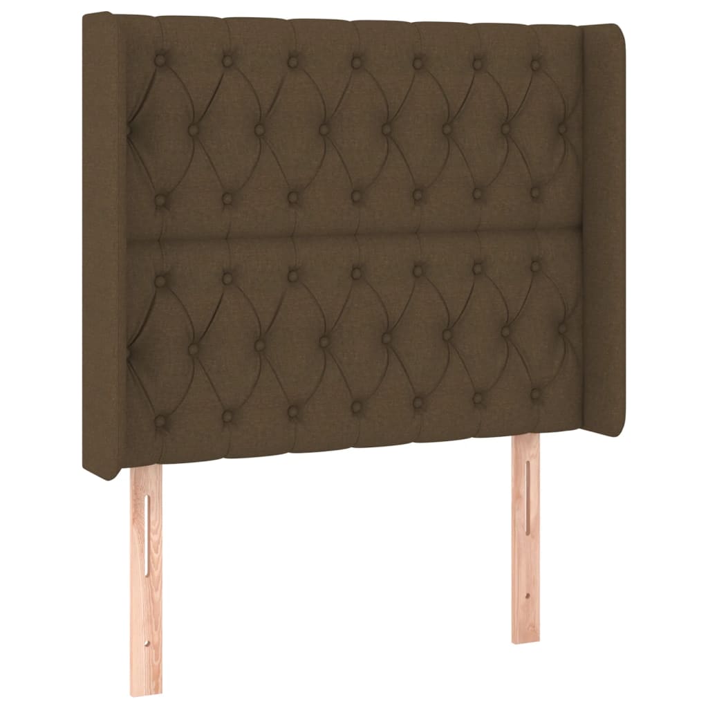 Sommier à lattes de lit matelas LED Marron foncé 90x190cm Tissu - XIOS