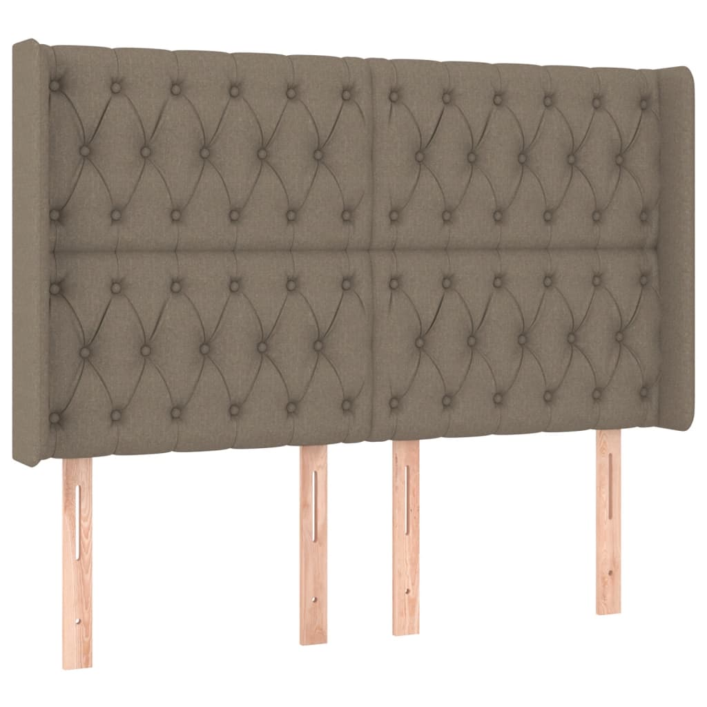Sommier à lattes de lit matelas et LED Taupe 140x190 cm Tissu - XIOS