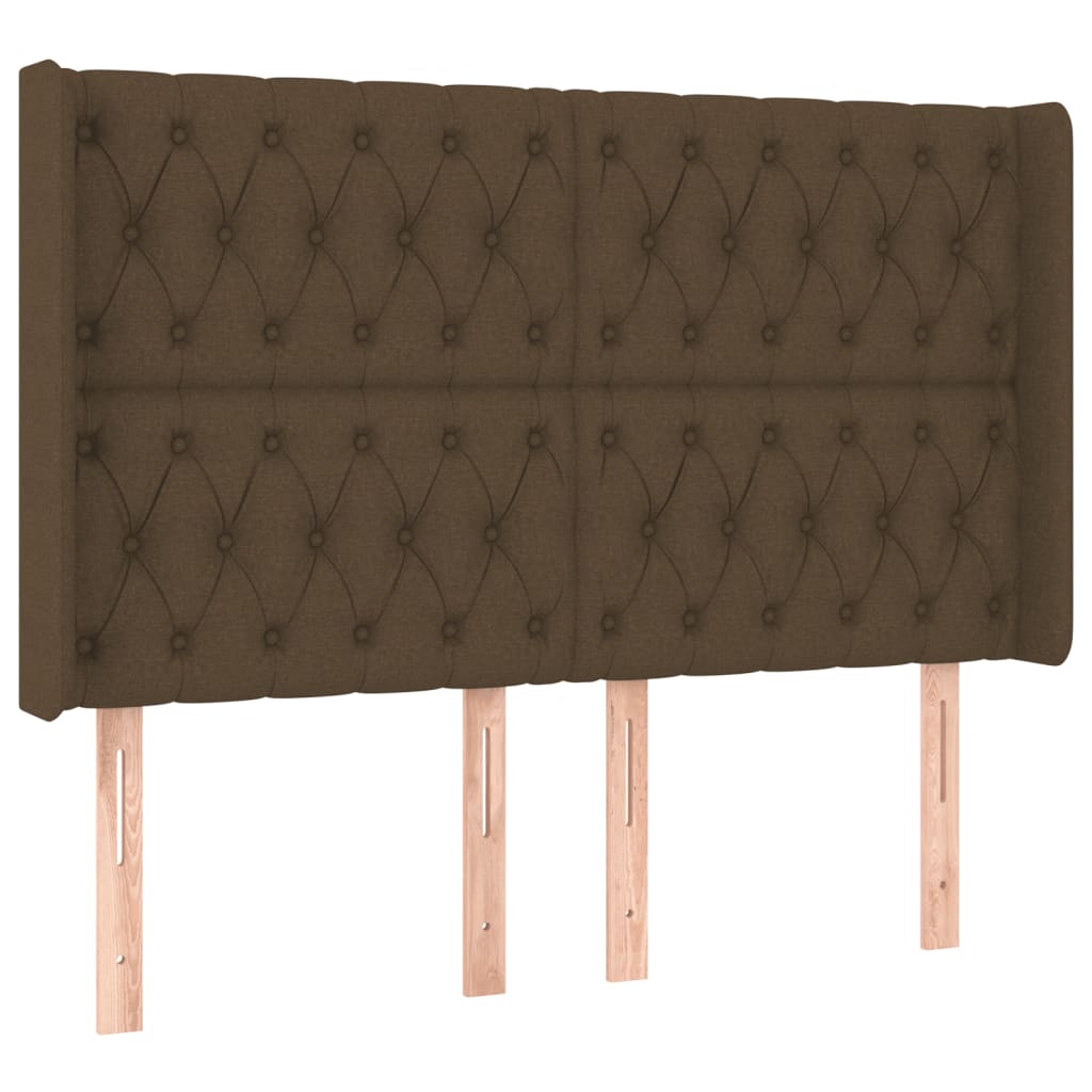 Sommier à lattes de lit matelas et LED Marron foncé 160x200 cm - XIOS
