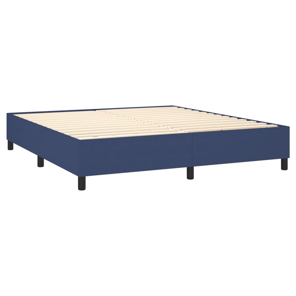Sommier à lattes de lit matelas et LED Bleu 180x200 cm Tissu - XIOS