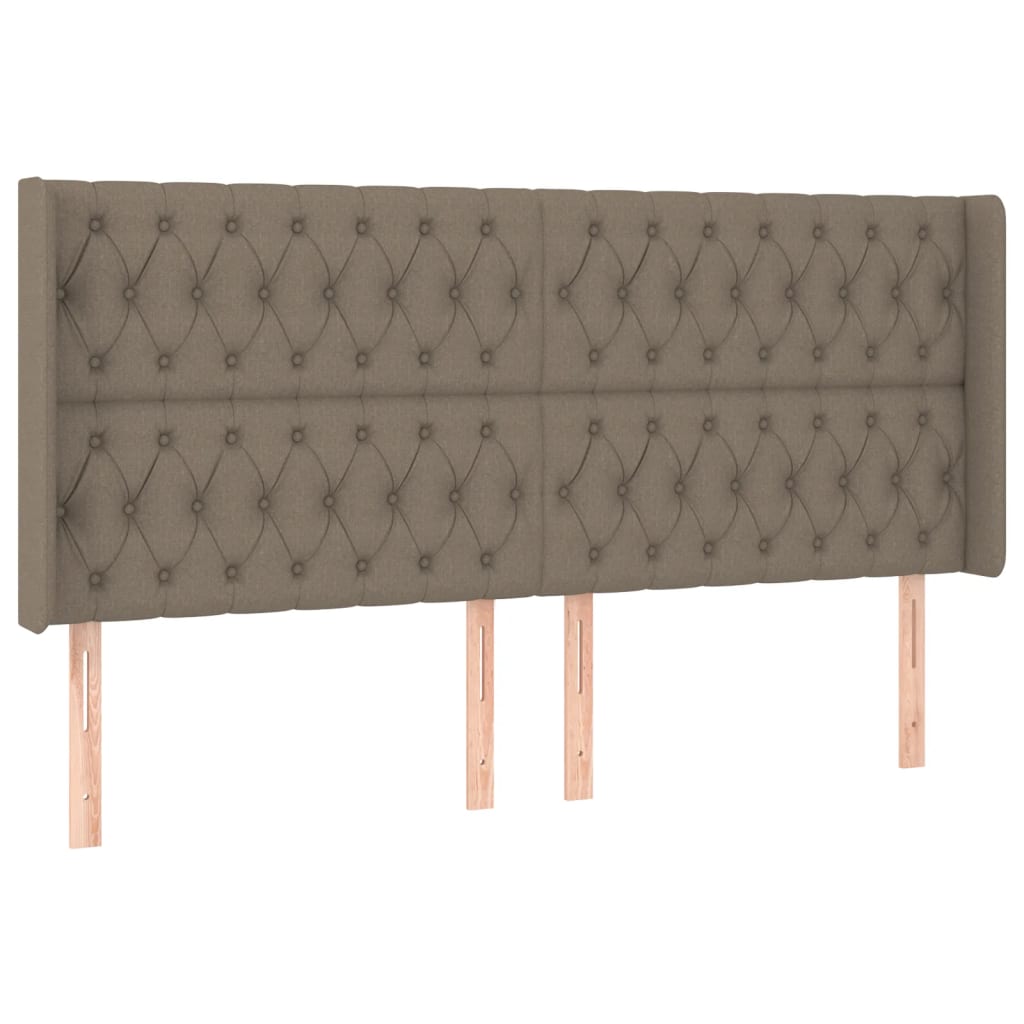 Sommier à lattes de lit matelas et LED Taupe 200x200 cm Tissu - XIOS
