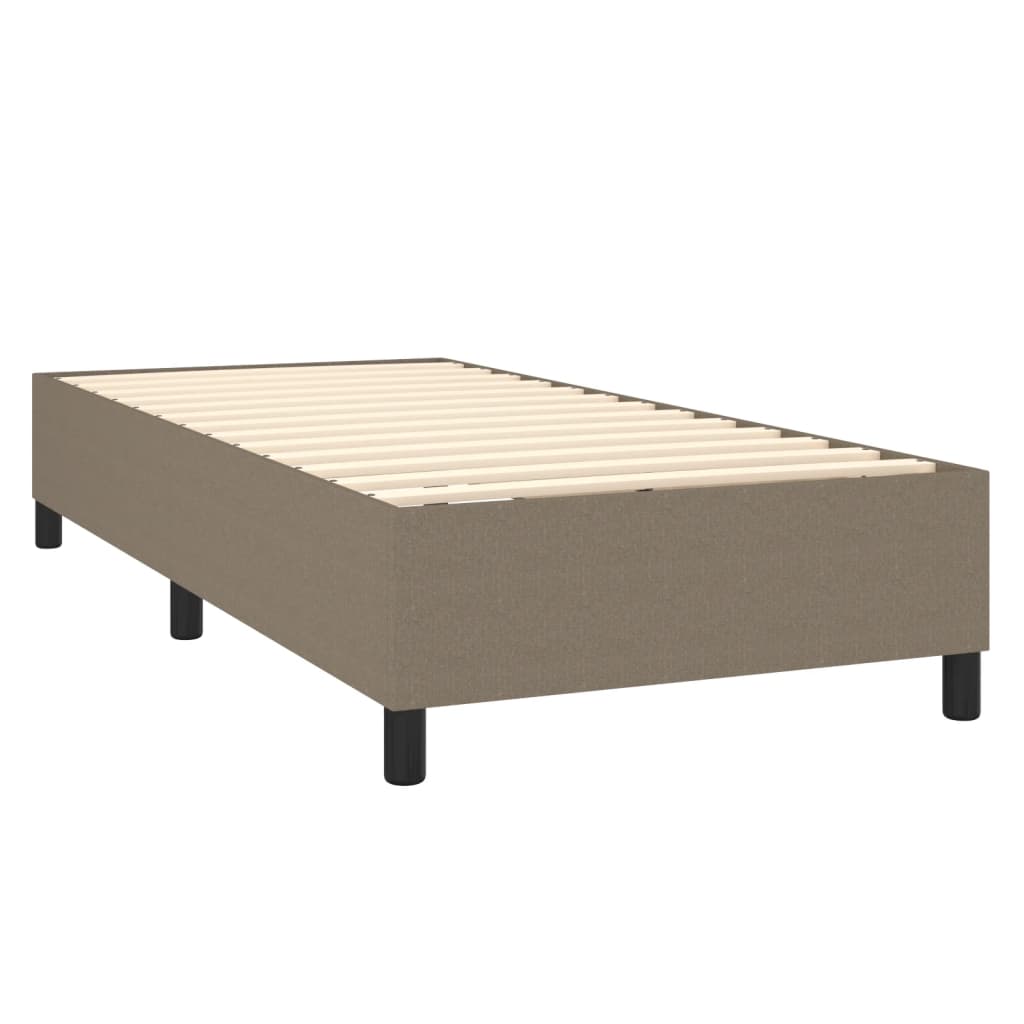 Sommier à lattes de lit matelas et LED Taupe 100x200 cm Tissu - XIOS
