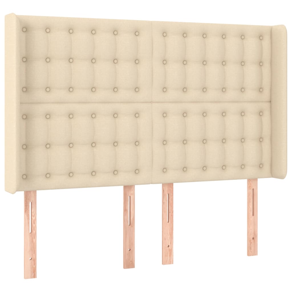 Sommier à lattes de lit matelas et LED Crème 140x190 cm Tissu - XIOS