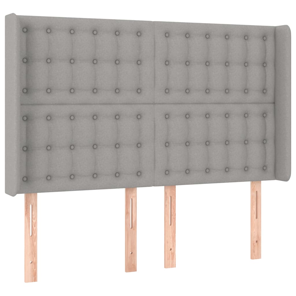 Sommier à lattes de lit matelas LED Gris clair 140x200 cm Tissu - XIOS