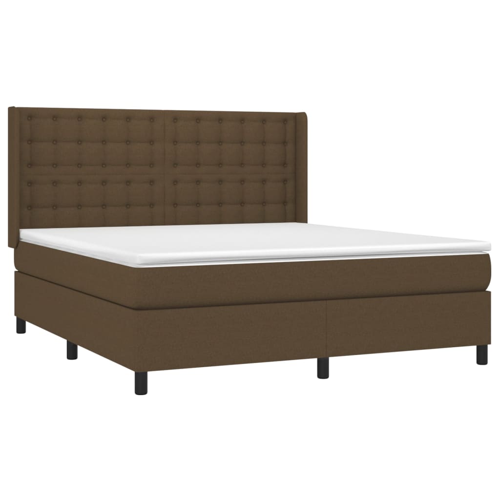 Sommier à lattes de lit matelas et LED Marron foncé 180x200cm - XIOS