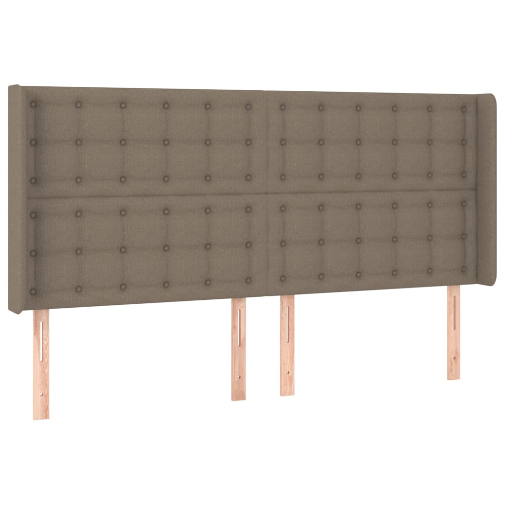 Sommier à lattes de lit matelas et LED Taupe 200x200 cm Tissu - XIOS