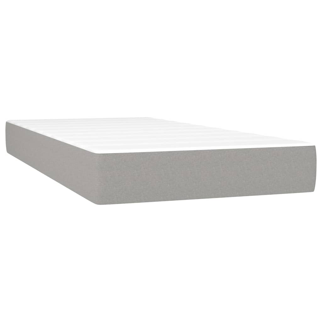 Sommier à lattes de lit matelas LED Gris clair 80x200cm Tissu - XIOS