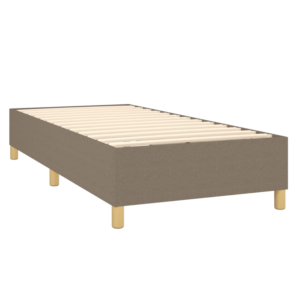 Sommier à lattes de lit matelas et LED Taupe 90x190 cm Tissu - XIOS