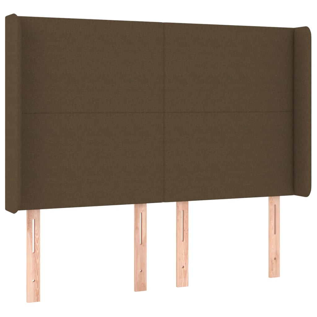 Sommier à lattes de lit matelas et LED Marron foncé 140x200 cm - XIOS