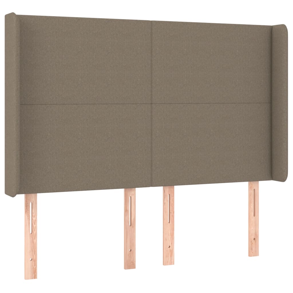 Sommier à lattes de lit matelas et LED Taupe 140x200 cm Tissu - XIOS