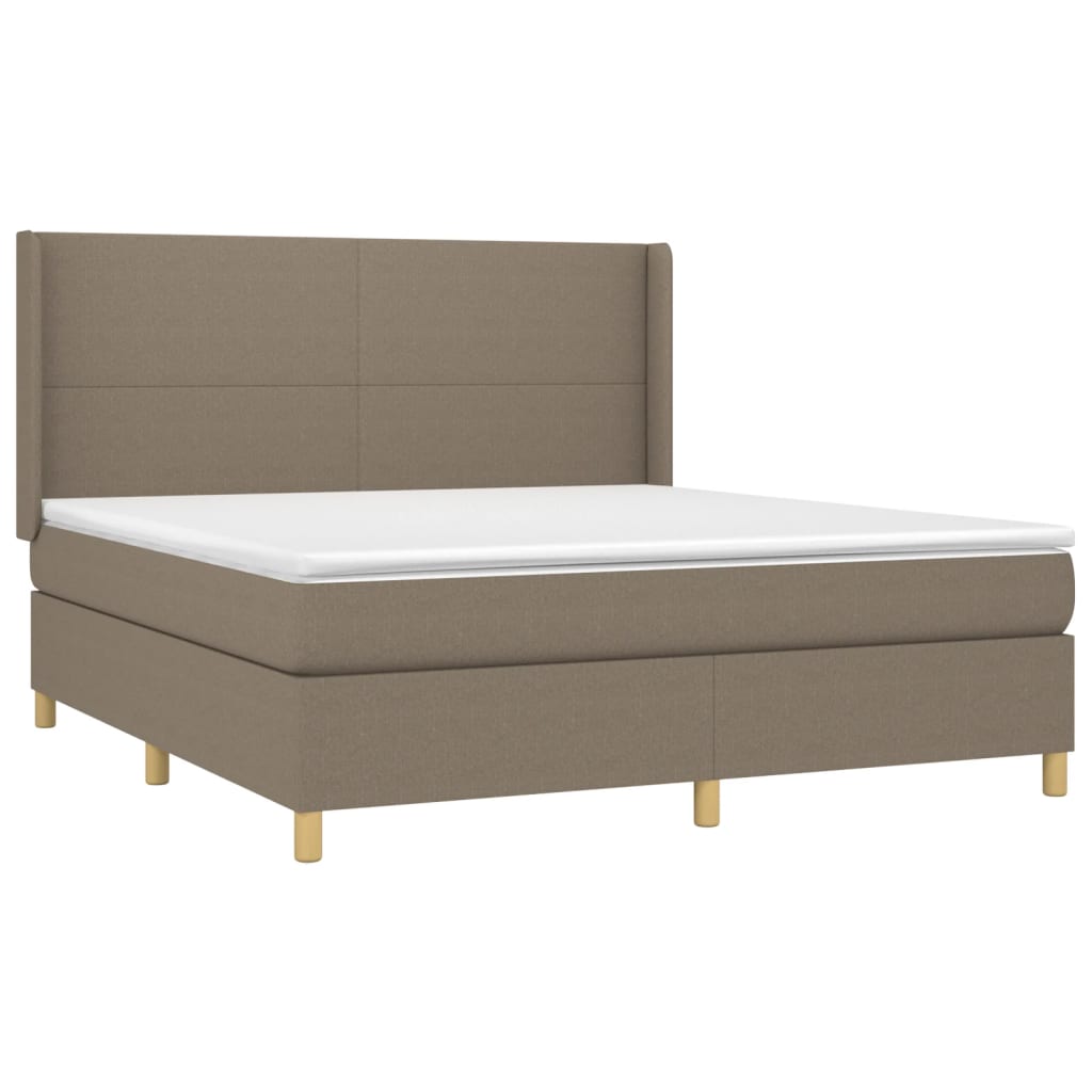 Sommier à lattes de lit matelas et LED Taupe 180x200 cm Tissu - XIOS
