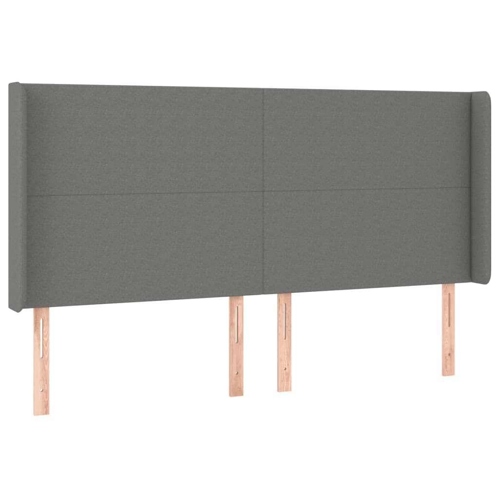 Sommier à lattes de lit matelas LED Gris foncé 200x200 cm Tissu - XIOS