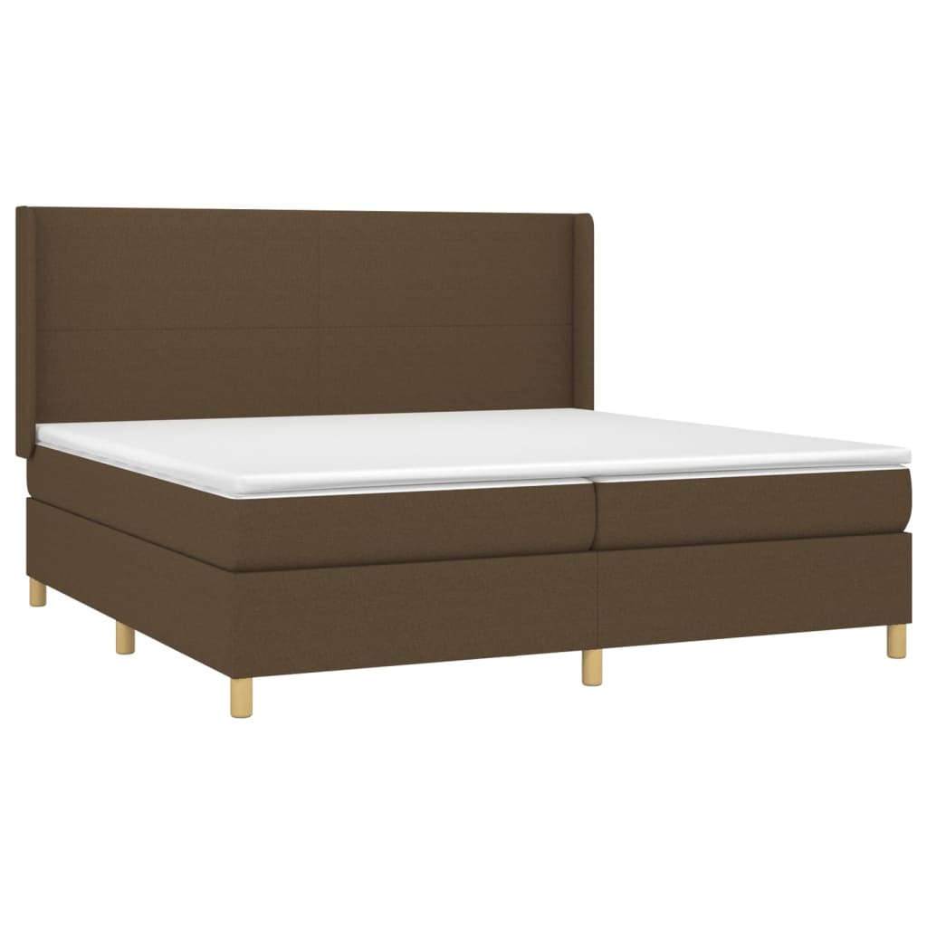 Sommier à lattes de lit matelas et LED Marron foncé 200x200 cm - XIOS