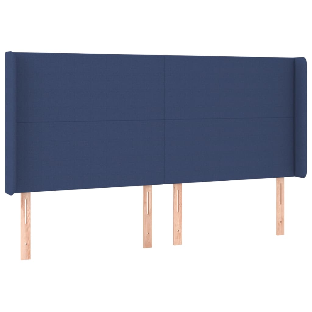 Sommier à lattes de lit matelas et LED Bleu 200x200 cm Tissu - XIOS