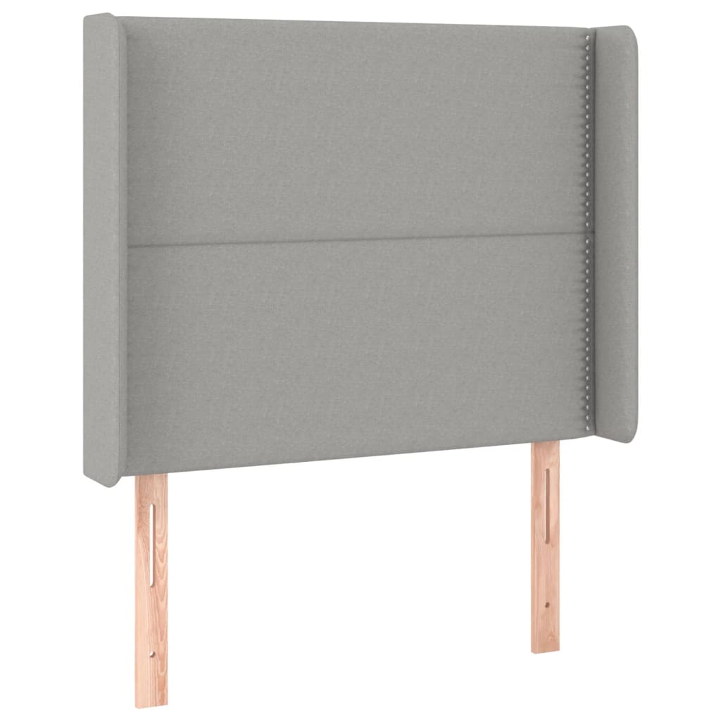Sommier à lattes de lit matelas LED Gris clair 90x190cm Tissu - XIOS