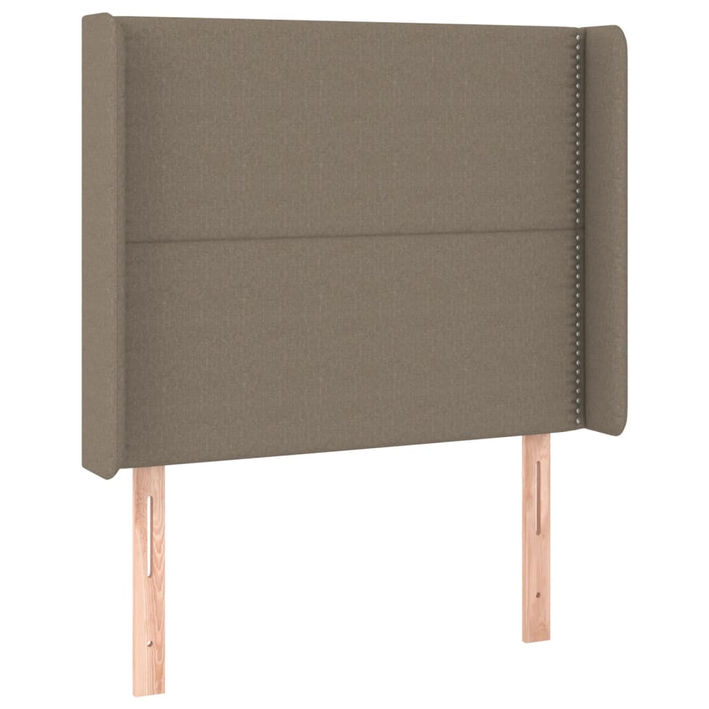 Sommier à lattes de lit matelas et LED Taupe 90x190 cm Tissu - XIOS