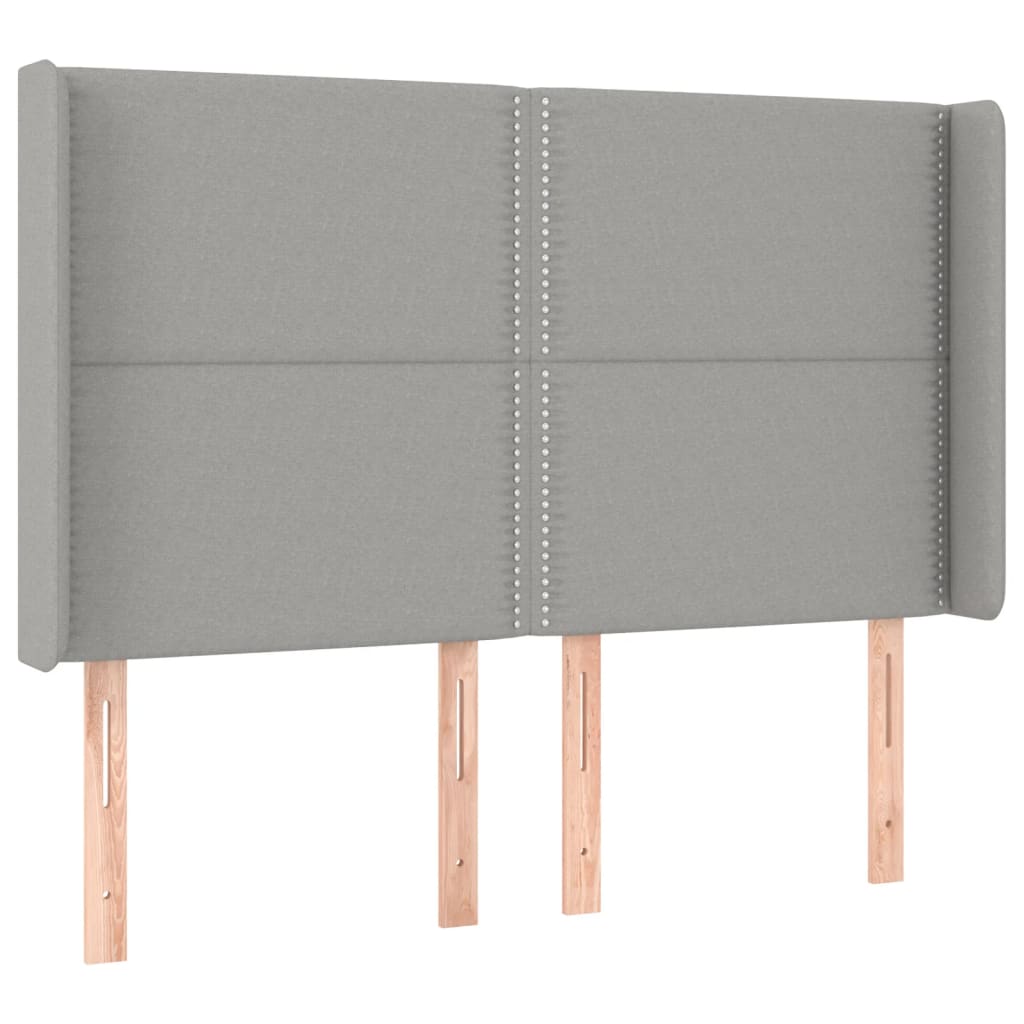 Sommier à lattes de lit matelas LED Gris clair 140x190 cm Tissu - XIOS