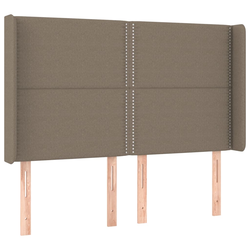 Sommier à lattes de lit matelas et LED Taupe 140x200 cm Tissu - XIOS