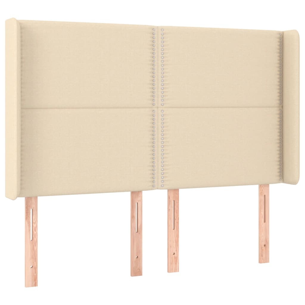 Sommier à lattes de lit matelas et LED Crème 140x200 cm Tissu - XIOS