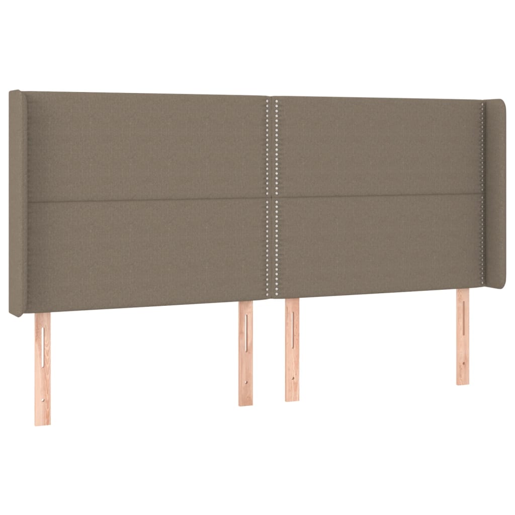 Sommier à lattes de lit matelas et LED Taupe 180x200 cm Tissu - XIOS