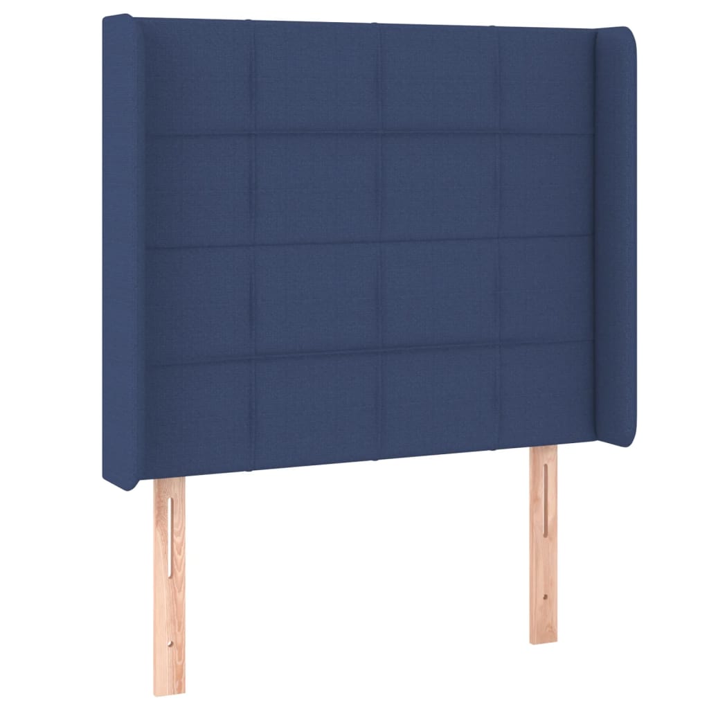 Sommier à lattes de lit matelas et LED Bleu 90x200 cm Tissu - XIOS