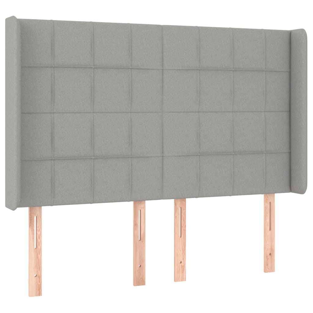 Sommier à lattes de lit matelas LED Gris clair 140x200 cm Tissu - XIOS