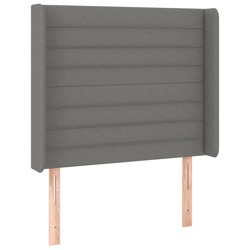 Sommier à lattes de lit matelas LED Gris foncé 90x200cm Tissu - XIOS