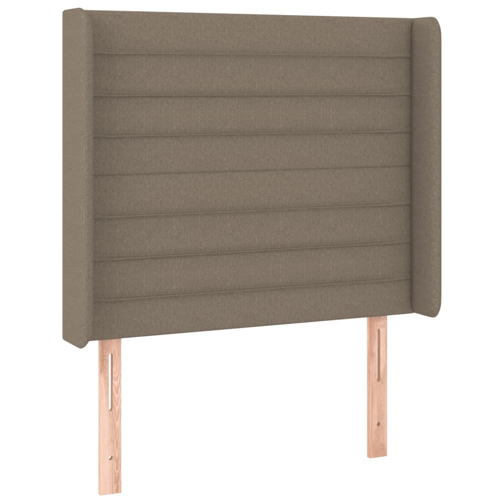 Sommier à lattes de lit matelas et LED Taupe 100x200 cm Tissu - XIOS