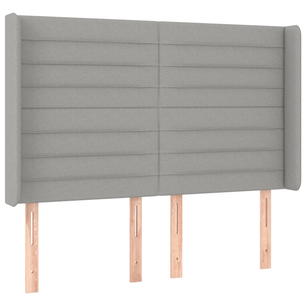 Sommier à lattes de lit matelas LED Gris clair 140x190 cm Tissu - XIOS