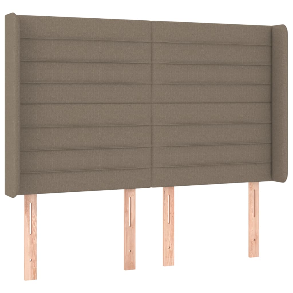 Sommier à lattes de lit matelas et LED Taupe 140x190 cm Tissu - XIOS